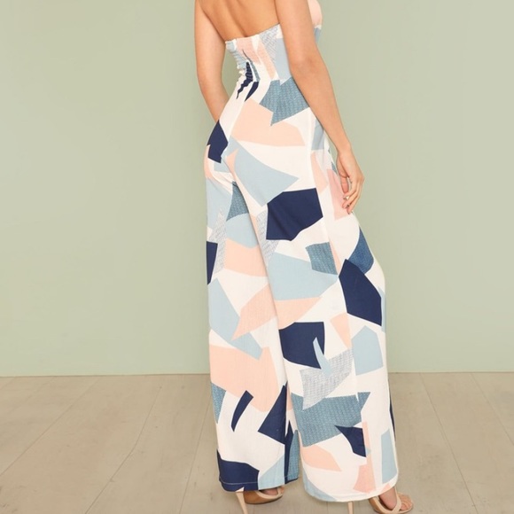 Geo Print Knot Bandeau Jumpsuit - Picture 4 of 6